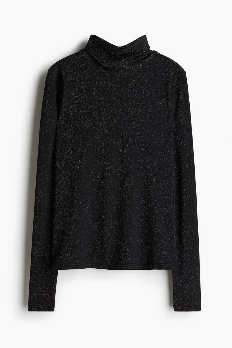 H&M Viscose Polo-Neck Top
