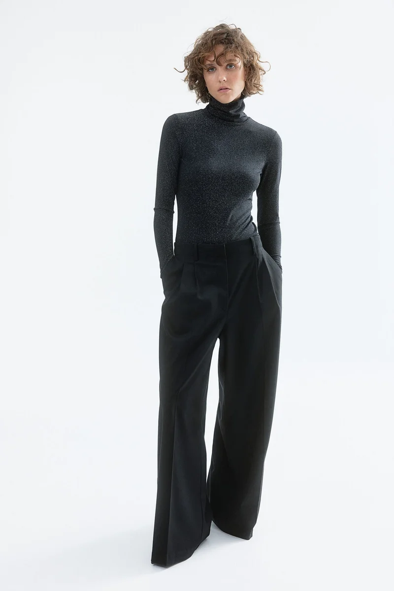 H&M Viscose Polo-Neck Top