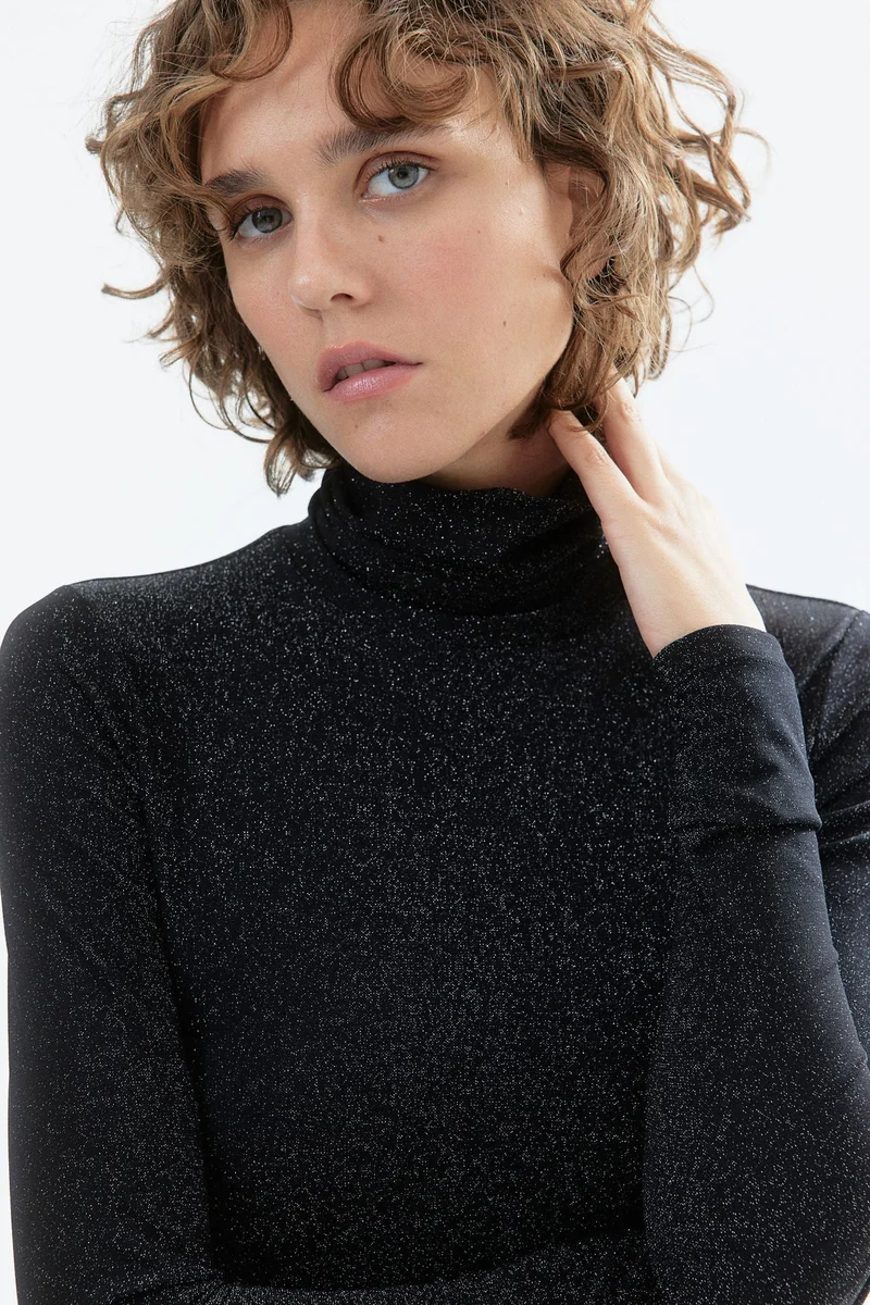 H&M Viscose Polo-Neck Top