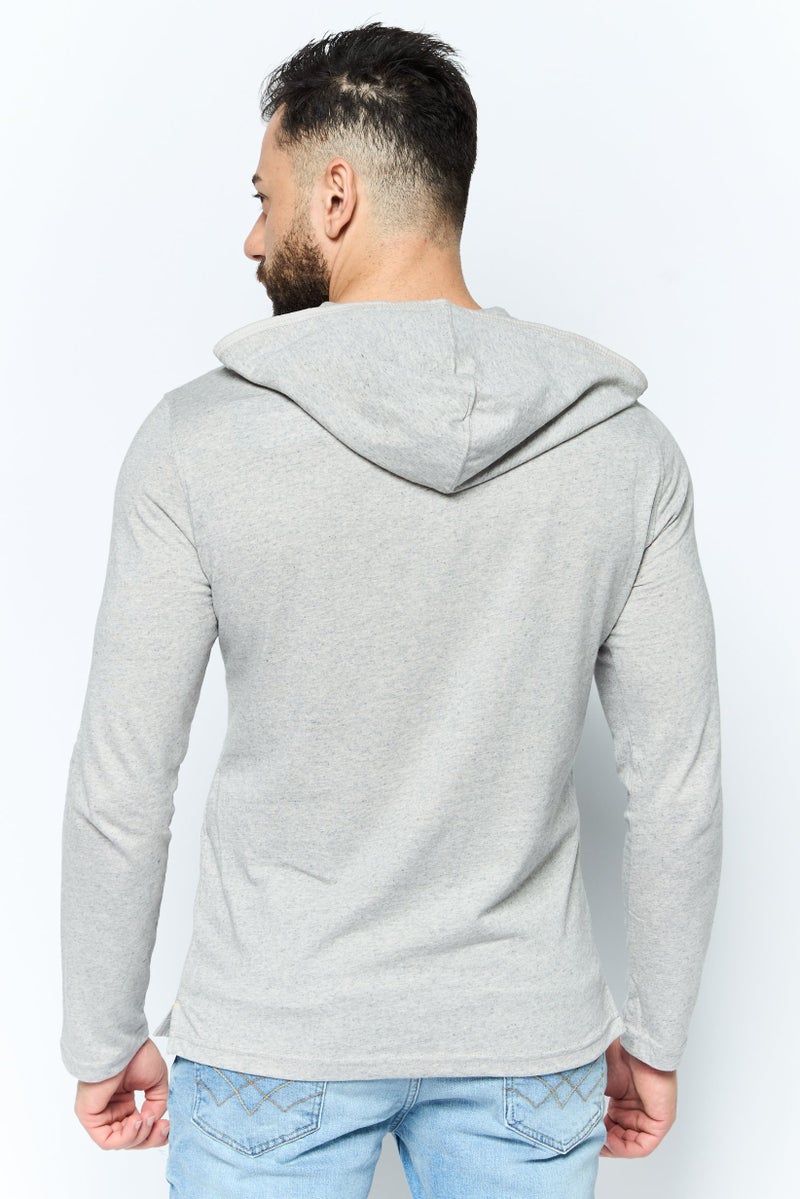 Kenneth Cole هودي رجالي بأكمام طويلة سادة، رمادي - Image 4