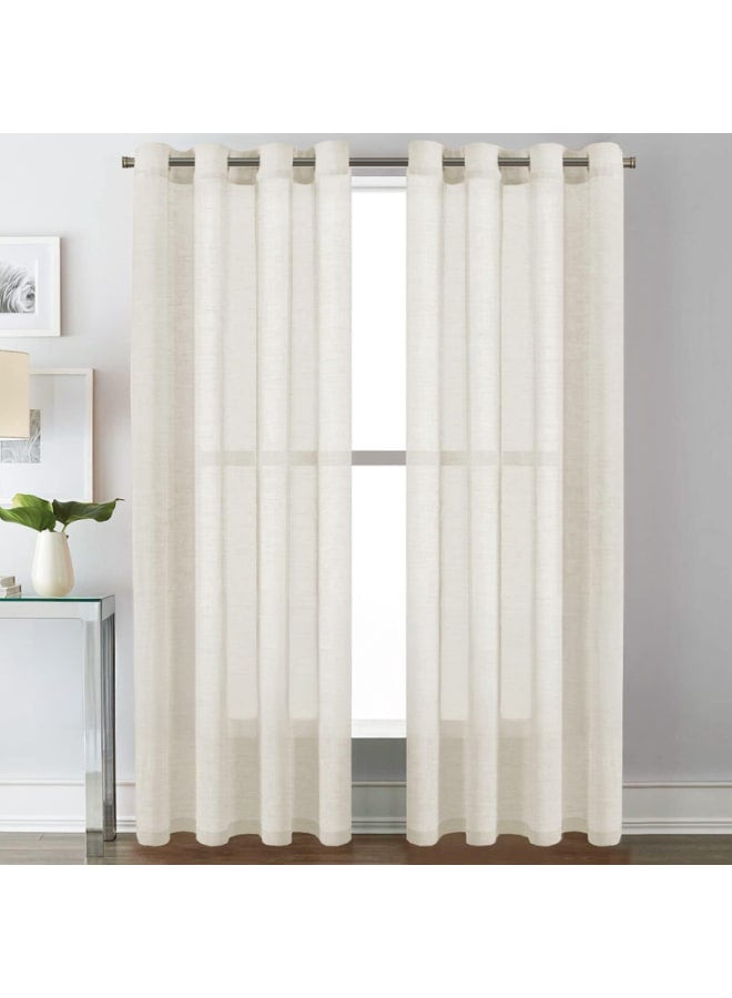  انتكس بيت الستائر ستائر كتان شفافة شبه شفافة - مظهر أنيق لغرف المعيشة وديكور المنزل - قماش خفيف الوزن مع حلقة فولاذية - قطعة واحدة - Image 1