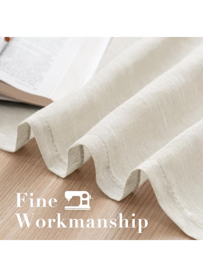  انتكس بيت الستائر ستائر كتان شفافة شبه شفافة - مظهر أنيق لغرف المعيشة وديكور المنزل - قماش خفيف الوزن مع حلقة فولاذية - قطعة واحدة - Image 3