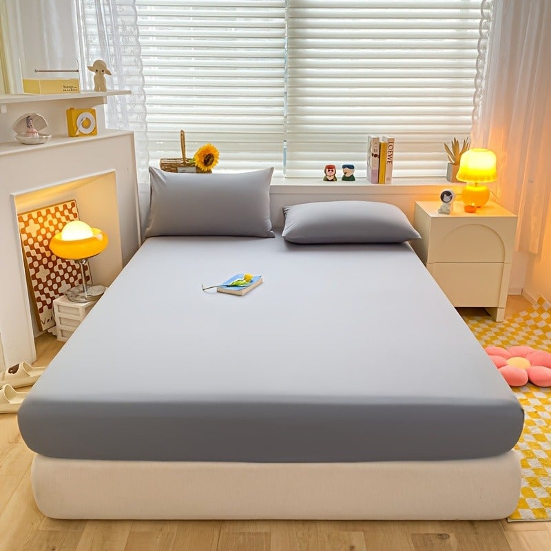 Deep Pocket New Soft Comfortable Skin-Friendly Fitted Sheet Single Piece All-Around Cover Mattress Dust Cover Four Seasons Non-Slip Mattress Protector - Image 1