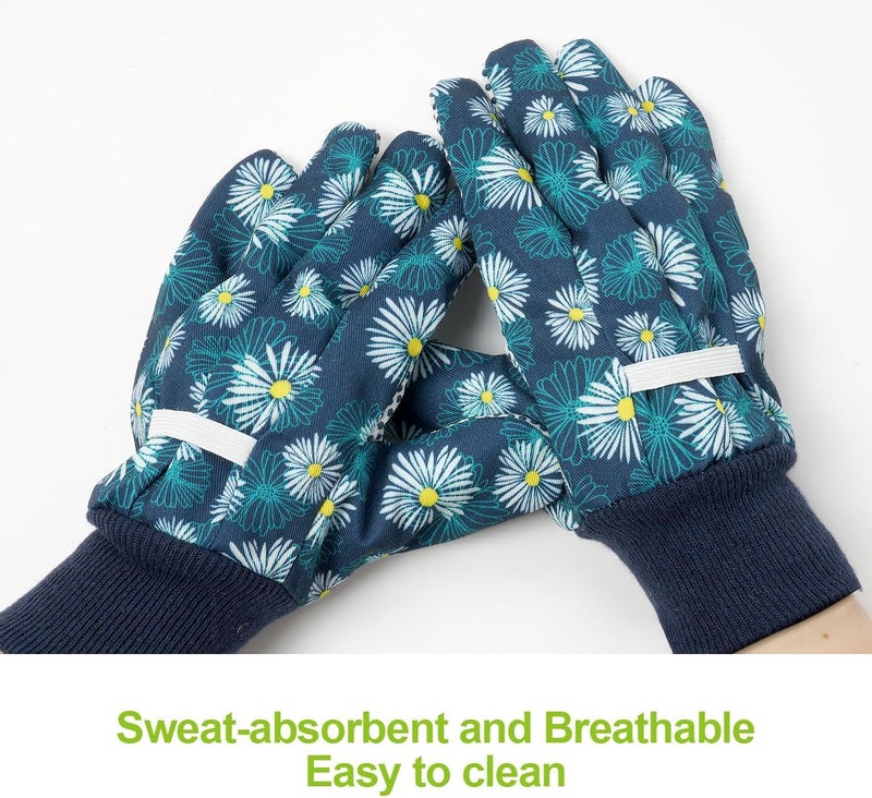 Ainiv Floral Gardening Gloves for Women/Ladies, Non-Slip Garden Work Gloves,Breathable Yard Work Glove Light Working Gloves - Image 5