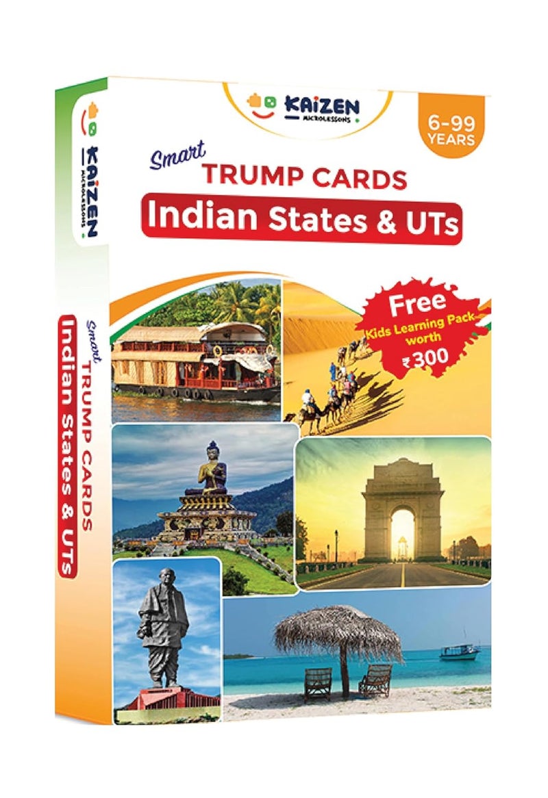 Kaizen MicroLessons Kid Dedicated Deck Card Games (Trumps: Indian States) - Image 1