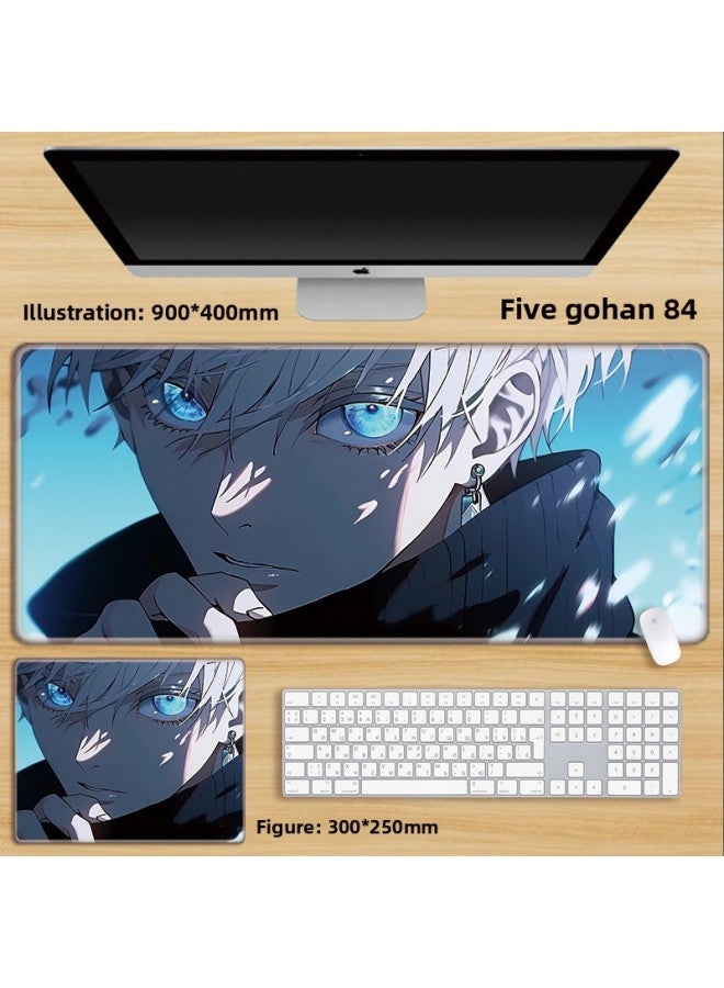 Unlocked Gojo Satoru Mouse Pad Extra Large Spell Return Home Animation Large Girls Computer Keyboard Office-Color:100x50cm Thickness 3mm-Pattern:Orange Five Enlighters 84  - Image 1