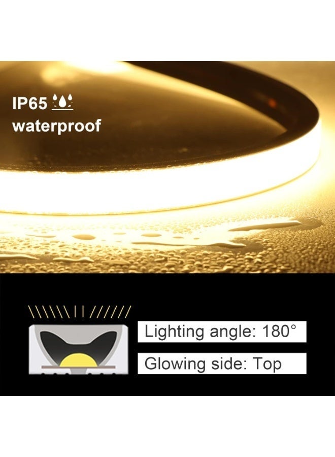 شريط إضاءة LED يعمل باللمس بمنفذ USB باللون الأبيض الدافئ، 5 فولت 3 متر 360 مصباح LED عالي السطوع، شريط إضاءة LED نيون مقاوم للماء وقابل للتعتيم للمطبخ والغرفة وديكور التلفزيون (أبيض دافئ) - Image 5