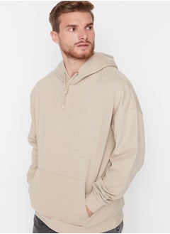 Beige Oversize/Wide Cut Basic Hooded Sweatshirt with Fleece Inside TMNAW23SW00195 - pzsku/Z8DCC6D3405541E9EAE30Z/45/_/1730941099/034e3263-7f3c-4308-b0ed-6c08ce07c713