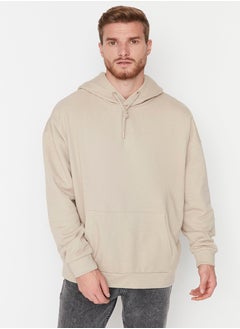 Beige Oversize/Wide Cut Basic Hooded Sweatshirt with Fleece Inside TMNAW23SW00195 - pzsku/Z8DCC6D3405541E9EAE30Z/45/_/1730941101/8d33335d-c4b5-4249-a91a-c024f4c7ea7b