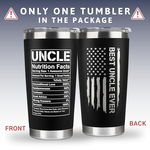 KATLADIZ Gifts for Uncle from Niece, Nephew - Uncle Gifts - Fathers Day Gift - Father's Day, Birthday, Christmas Funny Gift for Men Him from Niece, Nephew, Kids - 20 Oz Stainless Steel Coffee Tumbler - Image 2