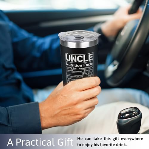 KATLADIZ Gifts for Uncle from Niece, Nephew - Uncle Gifts - Fathers Day Gift - Father's Day, Birthday, Christmas Funny Gift for Men Him from Niece, Nephew, Kids - 20 Oz Stainless Steel Coffee Tumbler - Image 4