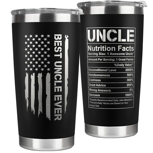 KATLADIZ Gifts for Uncle from Niece, Nephew - Uncle Gifts - Fathers Day Gift - Father's Day, Birthday, Christmas Funny Gift for Men Him from Niece, Nephew, Kids - 20 Oz Stainless Steel Coffee Tumbler - Image 1