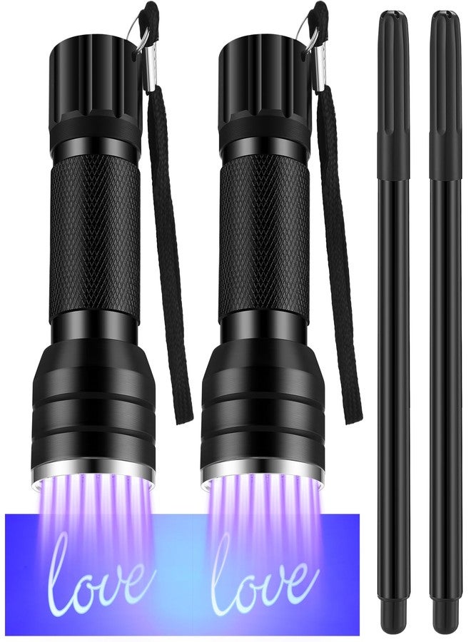 Tegeme 4 Invisible Ink Pen Set 2 Invisible Marker 2 Blacklight Flashlights with UV Black Light Markers Disappearing Ink Pen for Secret Notes Holiday Gifts Party Favors(21 LED) - Image 1