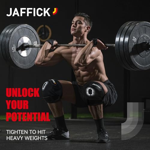 Jaffick Knee Sleeves (1 Pair),Double Layer Compression Knee Braces for Suitable for Squats, Weightlifting, Powerlifting, Gym Exercises, Unique Pressure Belt Design，7MM Neoprene Sleeves - Image 4
