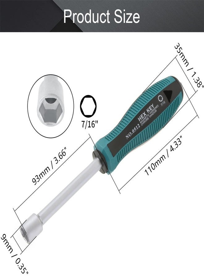 اتول مارت مفكات سداسية غير مغناطيسية من يوتولمارت، مقاس 7/16 بوصة، سداسية الرؤوس، قطعتان - Image 2