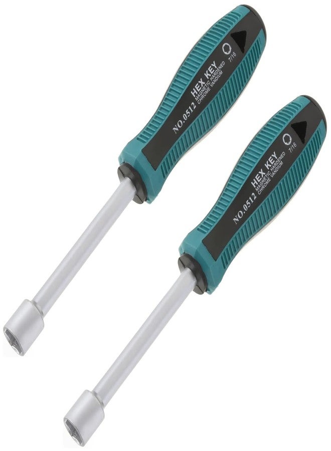 اتول مارت مفكات سداسية غير مغناطيسية من يوتولمارت، مقاس 7/16 بوصة، سداسية الرؤوس، قطعتان - Image 1