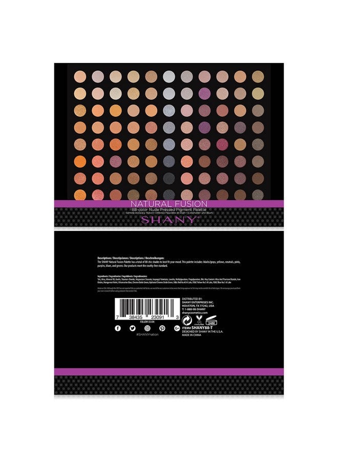 SHANY Natural Fusion Eyeshadow Makeup Palette - 88 Color Highly Pigmented Blendable Natural Color Matte Eye shadow Palette - Nude - Image 3