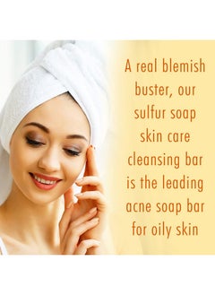 Herblov Cleansing 10% Sulfur Soap Bar For Face & Body Natural Shine Control Facial Cleanser For Acne Oily Skin Made In Usa Healing Skincare Wash With Lemongrass Tea Tree Oil Vitamin E Coconut Milk  - Image 2