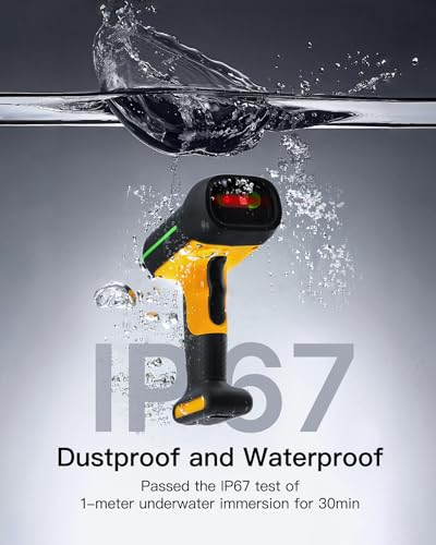 Inateck Industrial Barcode Scanner Bluetooth, 1D 2D QR Code Scanner Wireless with IP67 Waterproof and Dustproof, Handscanner with App & SDK, BCST-75 - Image 2