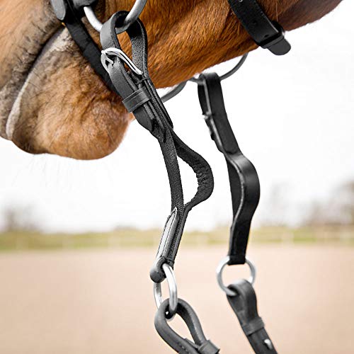 HORZE Soft Elastic Horse Rein-Aid Inserts | Rein Extensions to Improve Horseback Riding Contact - Black - One Size - Image 3