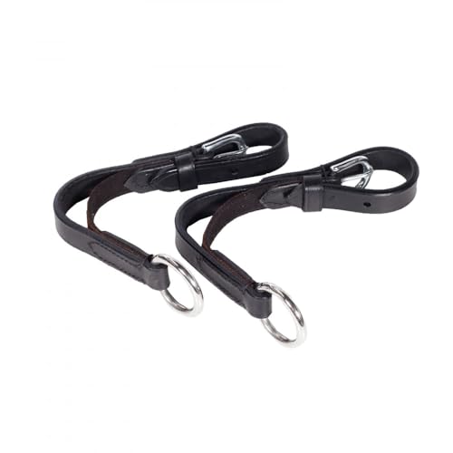HORZE Soft Elastic Horse Rein-Aid Inserts | Rein Extensions to Improve Horseback Riding Contact - Black - One Size - Image 1