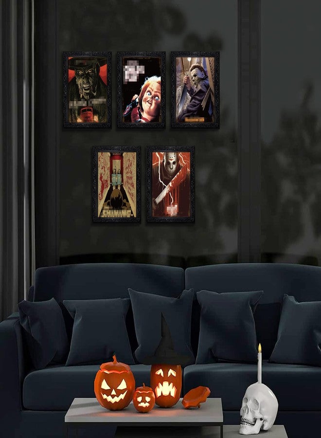 Eartim 9Pcs Horror Classic Movie Characters Poster Set, Vintage Wall Art Prints Scary Movie Character Printing Poster for Halloween Party Haunted House Home Living Room Bedroom Office Decor - Image 5