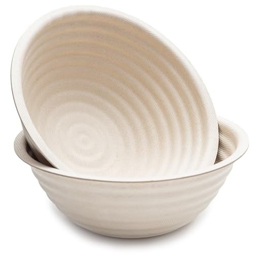 Brod & Taylor Banneton Boule 8.5” Proofing Basket for Sourdough & Artisan Bread Baking – Stackable, Made From Bamboo & Sugarcane Pulp (2-Pack) - Image 1