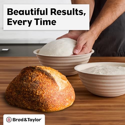 Brod & Taylor Banneton Boule 8.5” Proofing Basket for Sourdough & Artisan Bread Baking – Stackable, Made From Bamboo & Sugarcane Pulp (2-Pack) - Image 3