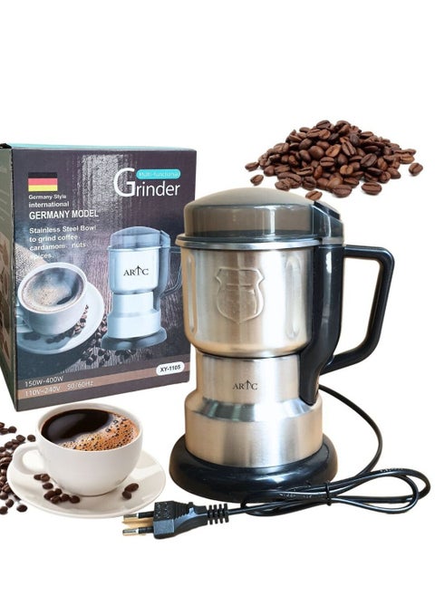 ARTC Multifunction German Model 4 Blades Grinder For Coffee, Nuts, Cardamom, Spices With Large Capacity 150g Stainless Steel Bowl 400W, XY-1105