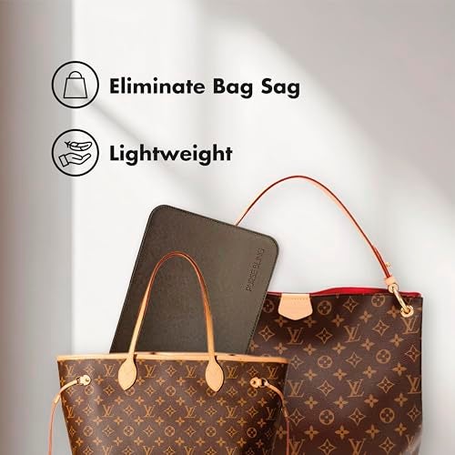 Purse Bling Neverfull MM Base Shaper, Bag Shaper for LV Never full Bags and other LV Totes, Vegan Leather (Red, MM) - Image 2
