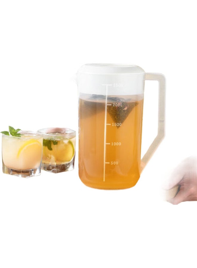 All-round Quanshi Commercial Cold Water Pitcher, Plastic Large Capacity Cup With Scale, Household Cold Boiled Water Pitcher, Juice Pitcher, 2500Ml - Image 1