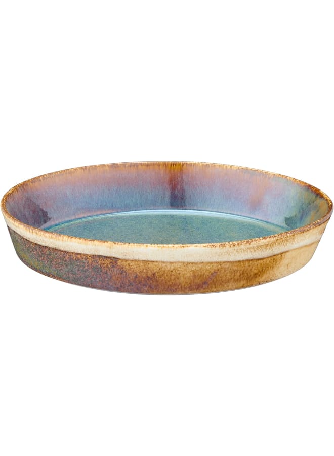 Zinnia Rosa By Zinnia Porcelain Oval Shape Tajin, 31 Cm Size, Emerald Beige - Image 2