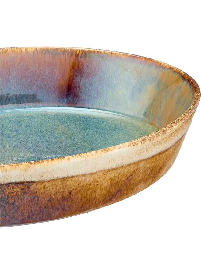 Zinnia Rosa By Zinnia Porcelain Oval Shape Tajin, 31 Cm Size, Emerald Beige - Image 3