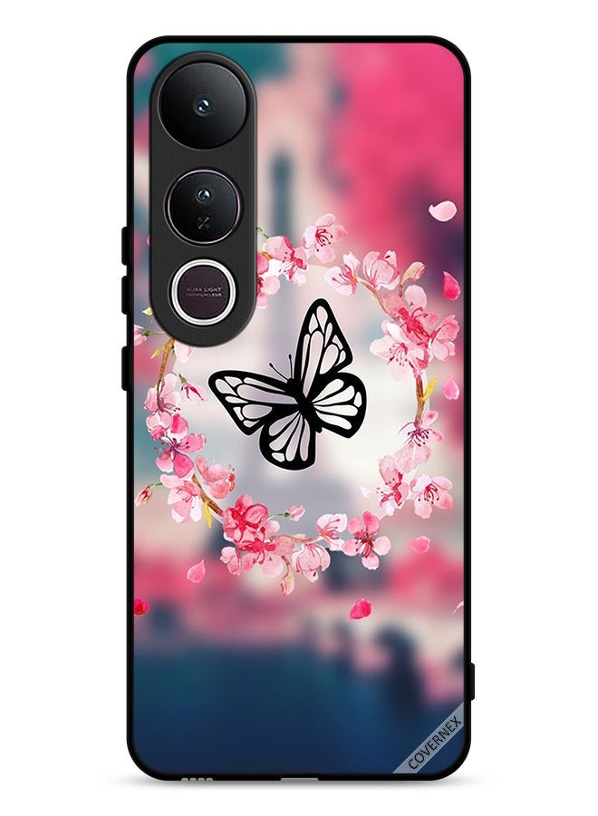 Covernex Vivo V50 Lite Protective Case Cover Butterfly In Flower Ring