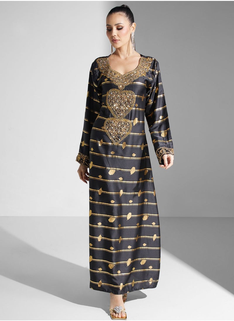ARABIAN CLOSET - Embellished Embroidered Jalabiya - Image 1