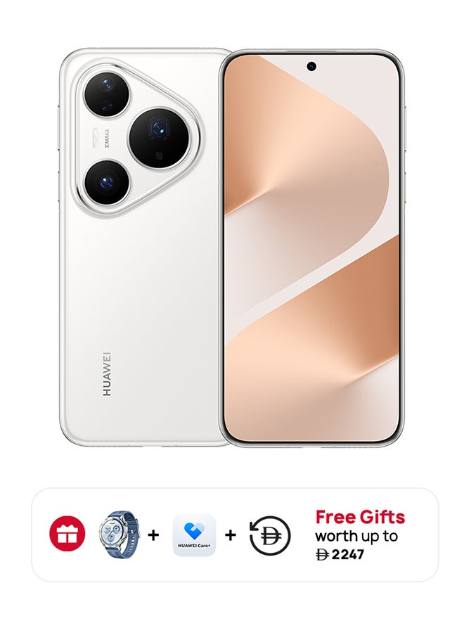 HUAWEI Pura 80 Pro Dual SIM Glazed White 12GB RAM 512GB + Huawei Watch GT5 + 15 months Huawei Care+ - Middle East Version - Image 1