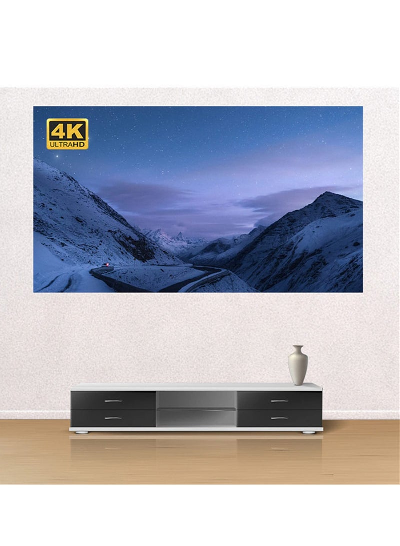 Metal Anti-Light Curtain 72 Inch 16:9 Projection Screen Portable Projector Home 4k HD Movie Curtain Outdoor Indoor Portable Hook with Black Edge (1.59*0.90M)  - Image 5