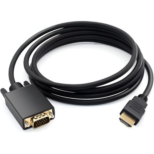 Upix HDMI to VGA Cable, HDMI Male INPUT to VGA Male OUTPUT to Display Video Cord Compatible for Computer, Desktop, Laptop, PC, Monitor, Projector, HDTV – 1.8 Metres, (Black) - Image 2