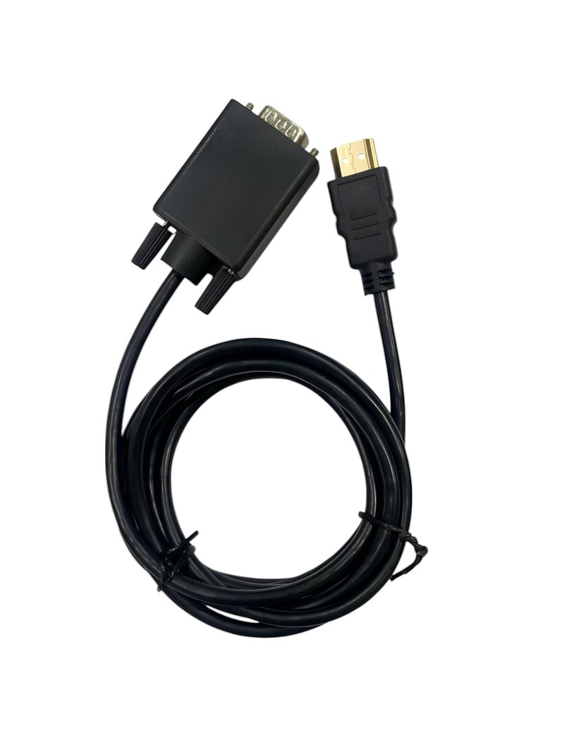 Upix HDMI to VGA Cable, HDMI Male INPUT to VGA Male OUTPUT to Display Video Cord Compatible for Computer, Desktop, Laptop, PC, Monitor, Projector, HDTV – 1.8 Metres, (Black) - Image 3