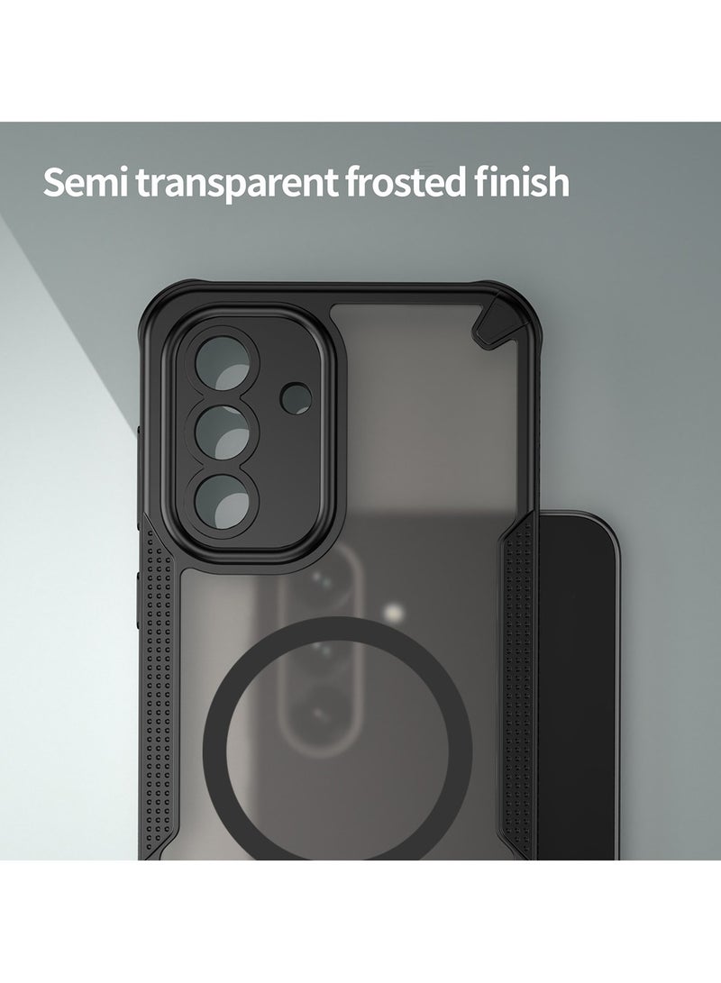 غطاء حمايه لهاتف سامسونج جلاكسي ايه 36 فايف جي جراب ارمور مغناطيسي ياتي بحواف مرتفعة حول الشاشة وعدسة الكاميرا تساعد على منع الخدوش - أسود - Image 2