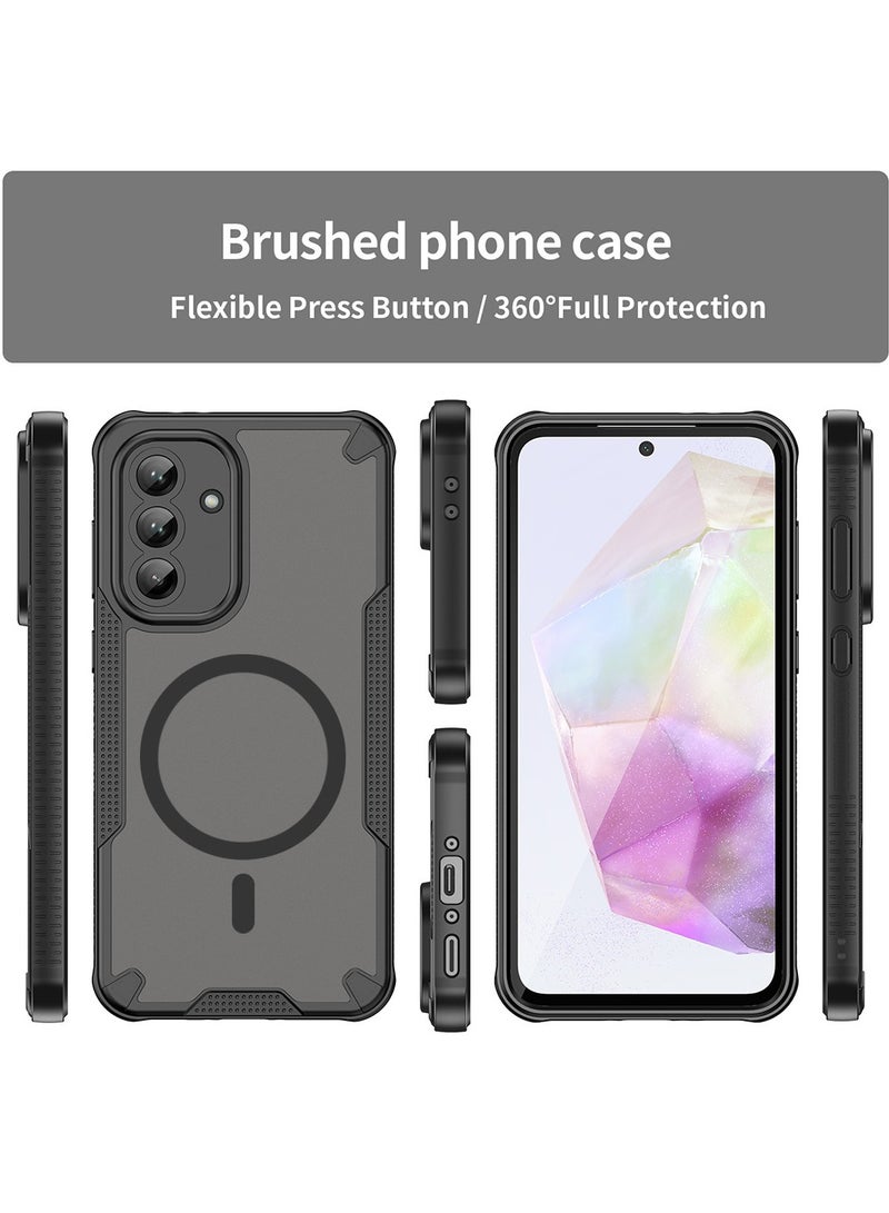 غطاء حمايه لهاتف سامسونج جلاكسي ايه 36 فايف جي جراب ارمور مغناطيسي ياتي بحواف مرتفعة حول الشاشة وعدسة الكاميرا تساعد على منع الخدوش - أسود - Image 4