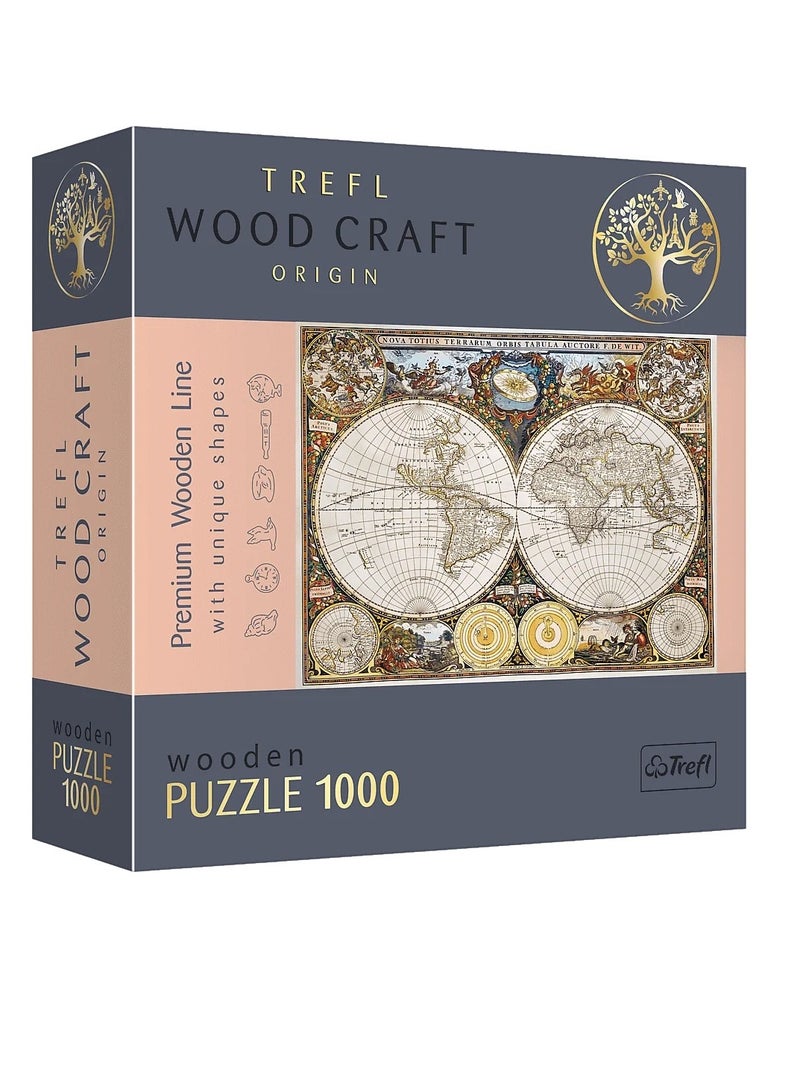 تريفل بازل خريطة العالم القديم الخشبي 1000 قطعة - 20144 - Image 1