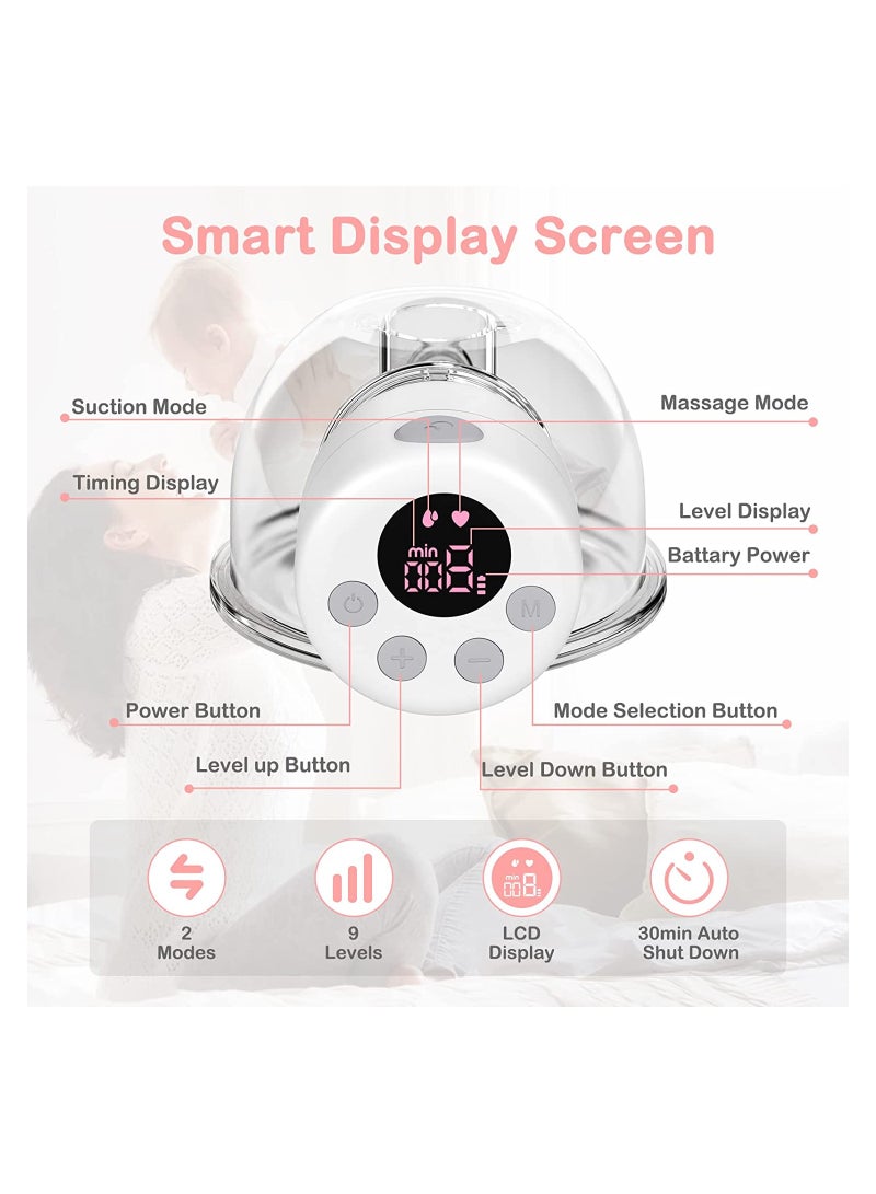 جونيس مضخة حليب كهربائية قابلة للارتداء بدون استخدام اليدين، هادئة وغير مؤلمة، 2 وضع، 9 مستويات، مع 30 كيس لتخزين الحليب - Image 5