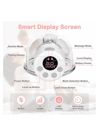 Wearable, Hands-Free, Electric Breast Pump And Low Noise Painless With 2 Modes 9 Levels, And 30 Pieces Breastmilk Storage Bags - view 4