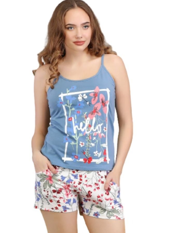 جنة بجامة هوت شورت قطن - SH 827