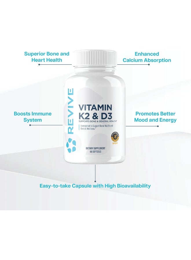 REVIVE MD Vitamin D3 & K2 Bundle - Supports Bone Health & Muscle Strength - K2 & D3 Vitamin Supplement for Women & Men Health & Brain Function - Image 5