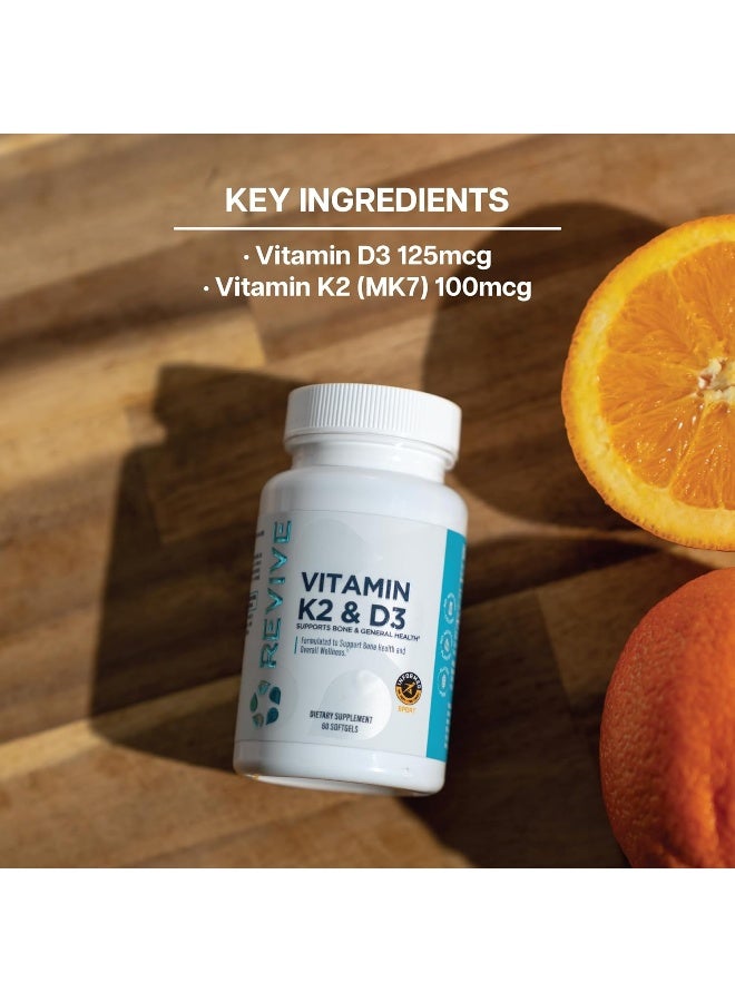 REVIVE MD Vitamin D3 & K2 Bundle - Supports Bone Health & Muscle Strength - K2 & D3 Vitamin Supplement for Women & Men Health & Brain Function - Image 4