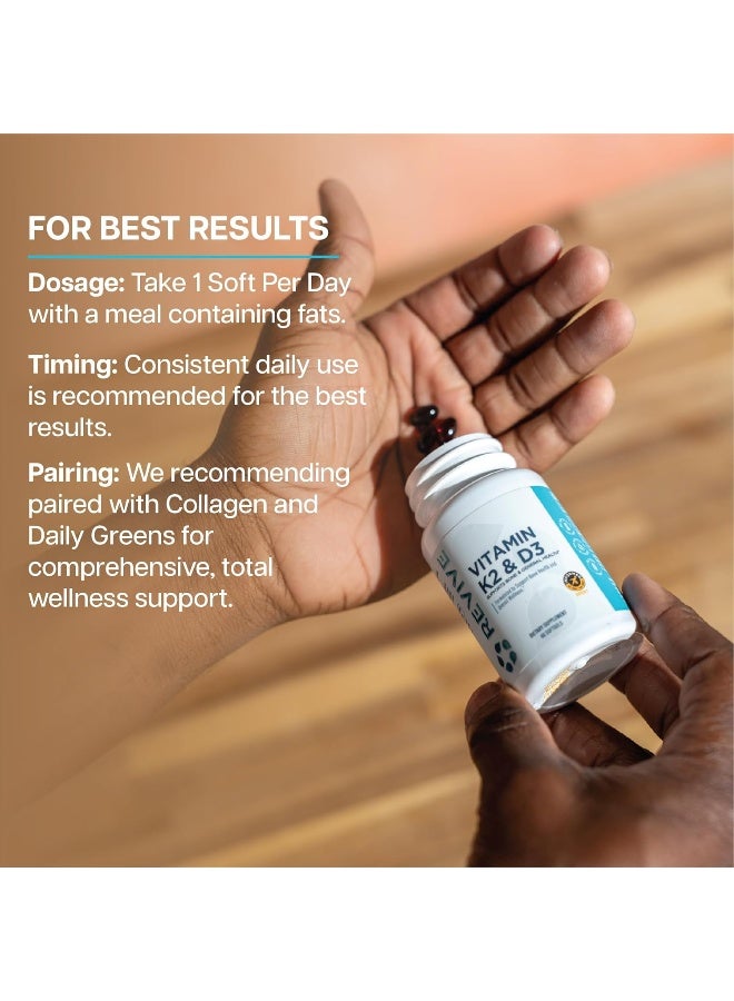 REVIVE MD Vitamin D3 & K2 Bundle - Supports Bone Health & Muscle Strength - K2 & D3 Vitamin Supplement for Women & Men Health & Brain Function - Image 3