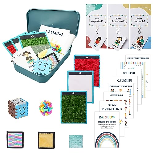 ODOXIA Calm Down Corner Classroom and Special Education Must Haves Calming Corner Items for Kids Calming Corner Kit with Sensory Mats Posters Solutions Wall Sensory Toys - Image 1