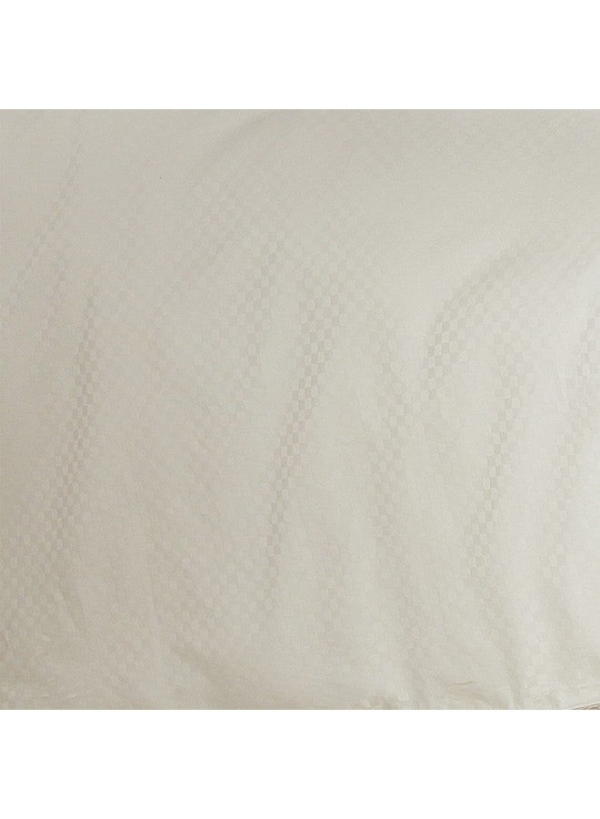 Spread Spain Oxford Cotton 400 Thread Count Soft Comfort Morden Design Bedsheets for Double Bed King Size with 2 Pillow Covers (108'' x 108'' inch Off White) - Image 5